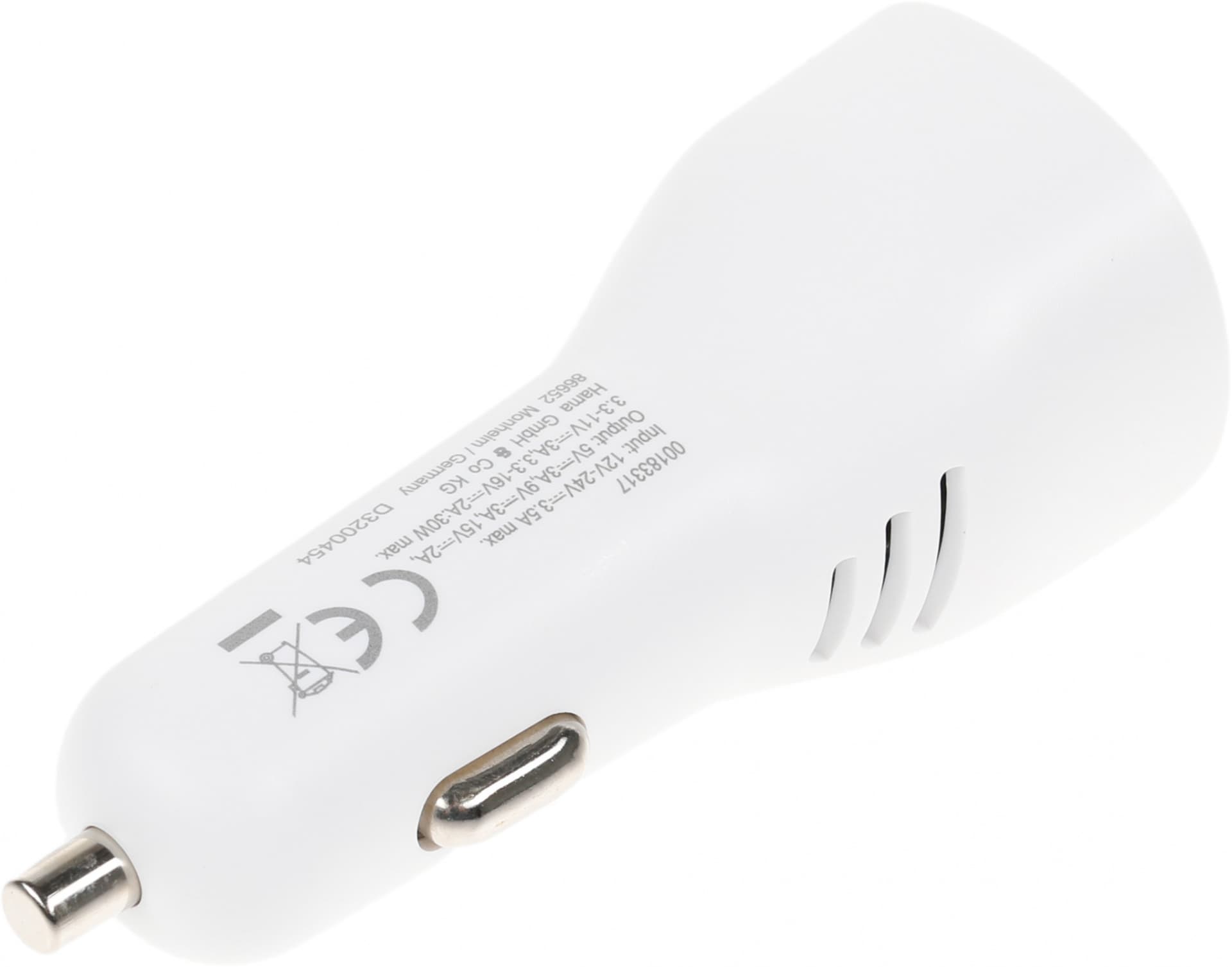 Автомобильное зар./устр. Hama H-183317 30W 3A (PD) USB Type-C для Apple белый (00183317) - фото 3