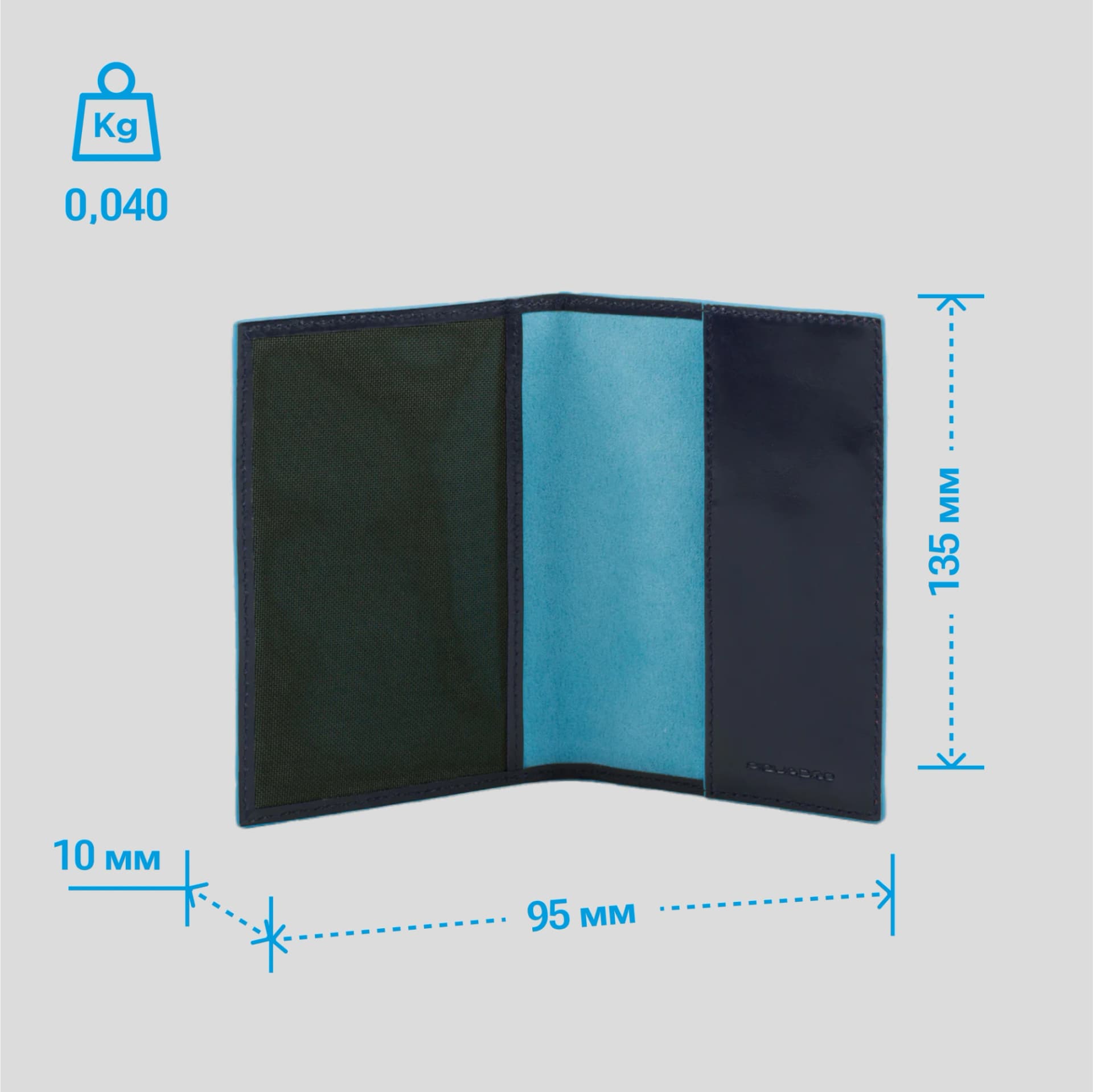 Обложка для паспорта Piquadro Blue Square PP5255B2/BLU2 синий натур.кожа - фото 3