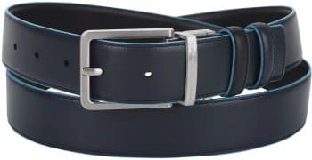 Ремень мужской Piquadro Blue Square CU2619B2/NBLU2 регулир. 127х3.5см черный/темно-синий натур.кожа - фото 2
