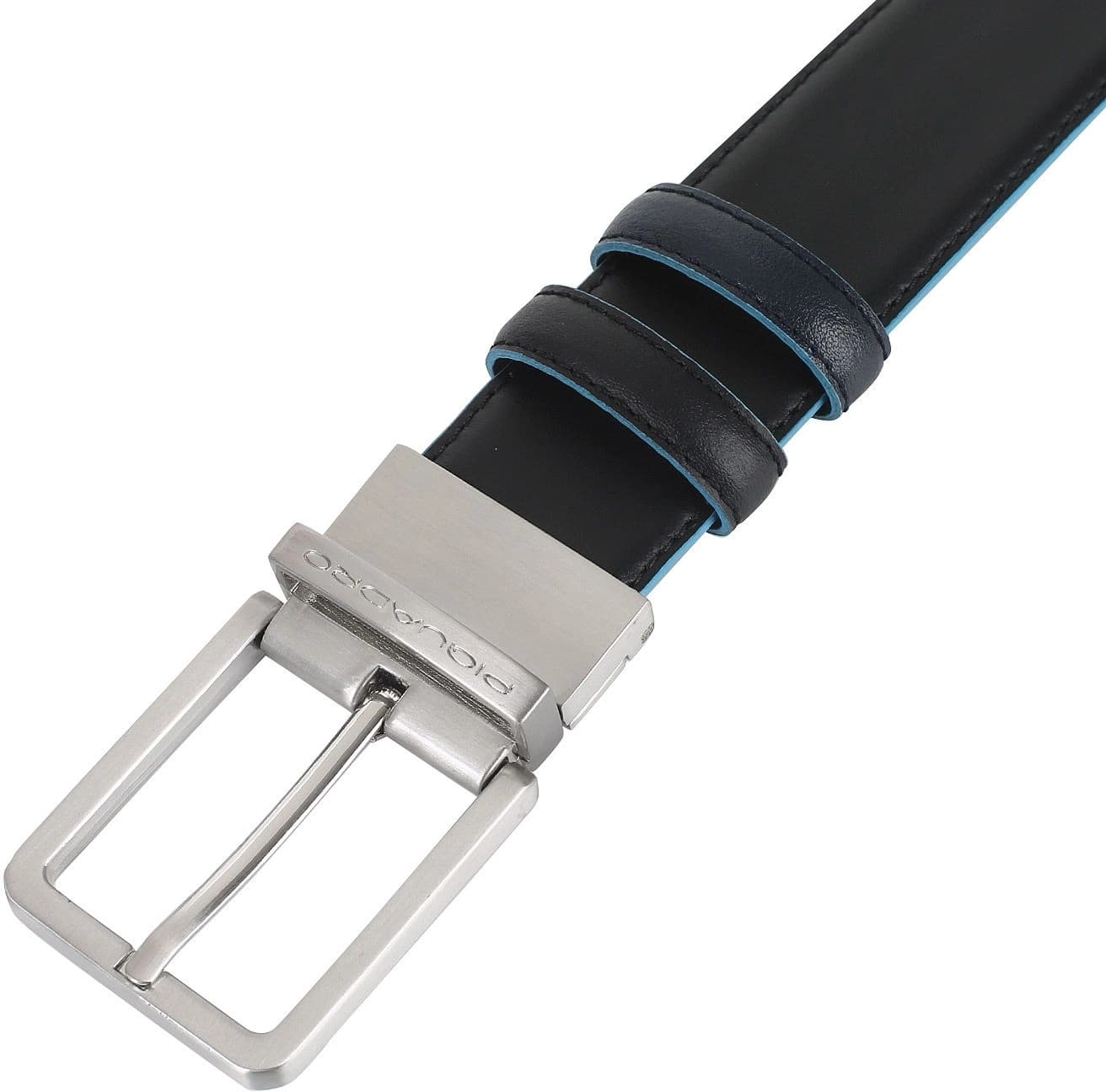 Ремень мужской Piquadro Blue Square CU2619B2/NBLU2 регулир. 127х3.5см черный/темно-синий натур.кожа - фото 5