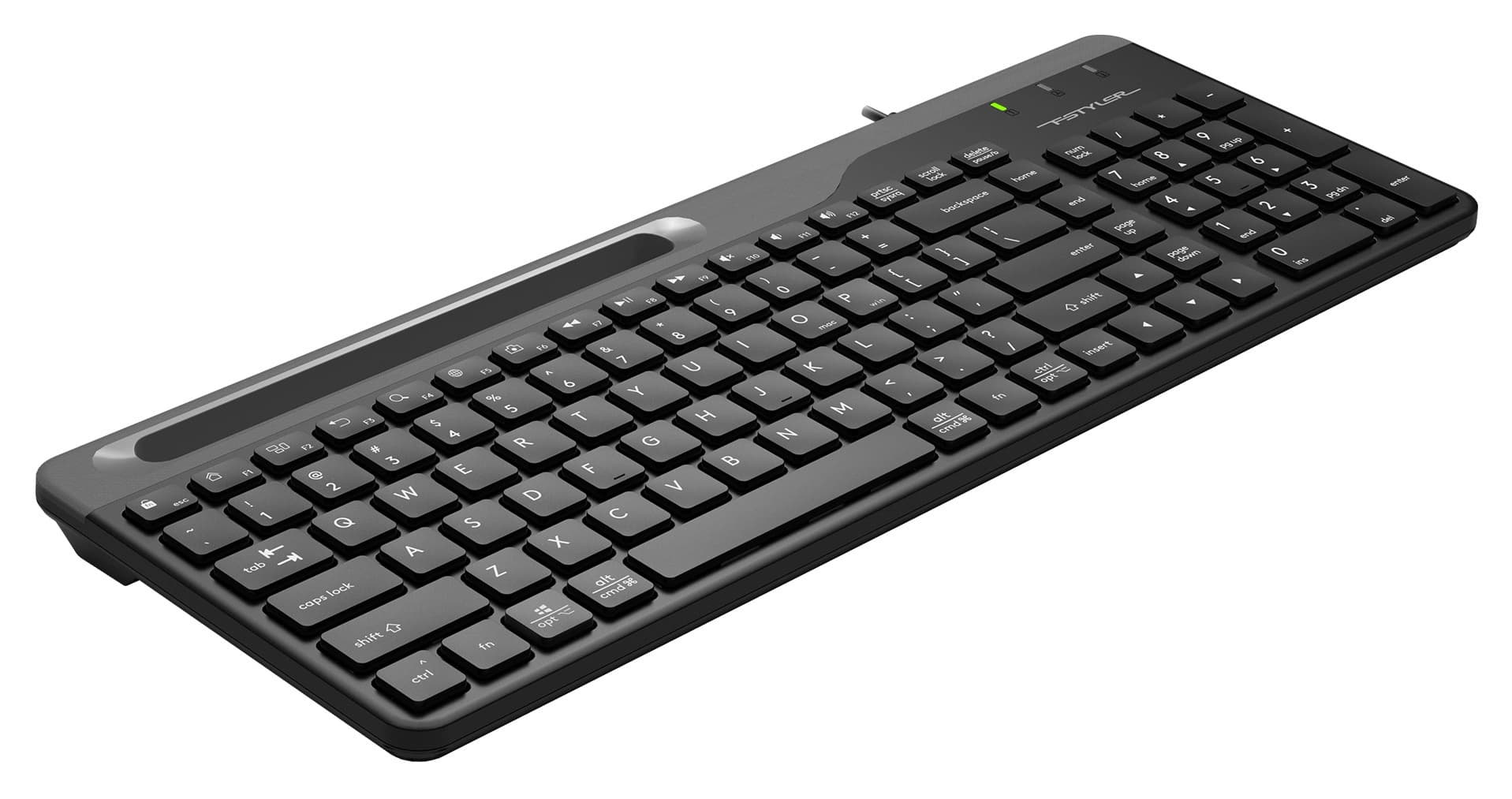 Клавиатура A4Tech FK25 черный/серый USB slim (FK25 BLACK) кабель 1.5м - фото 4