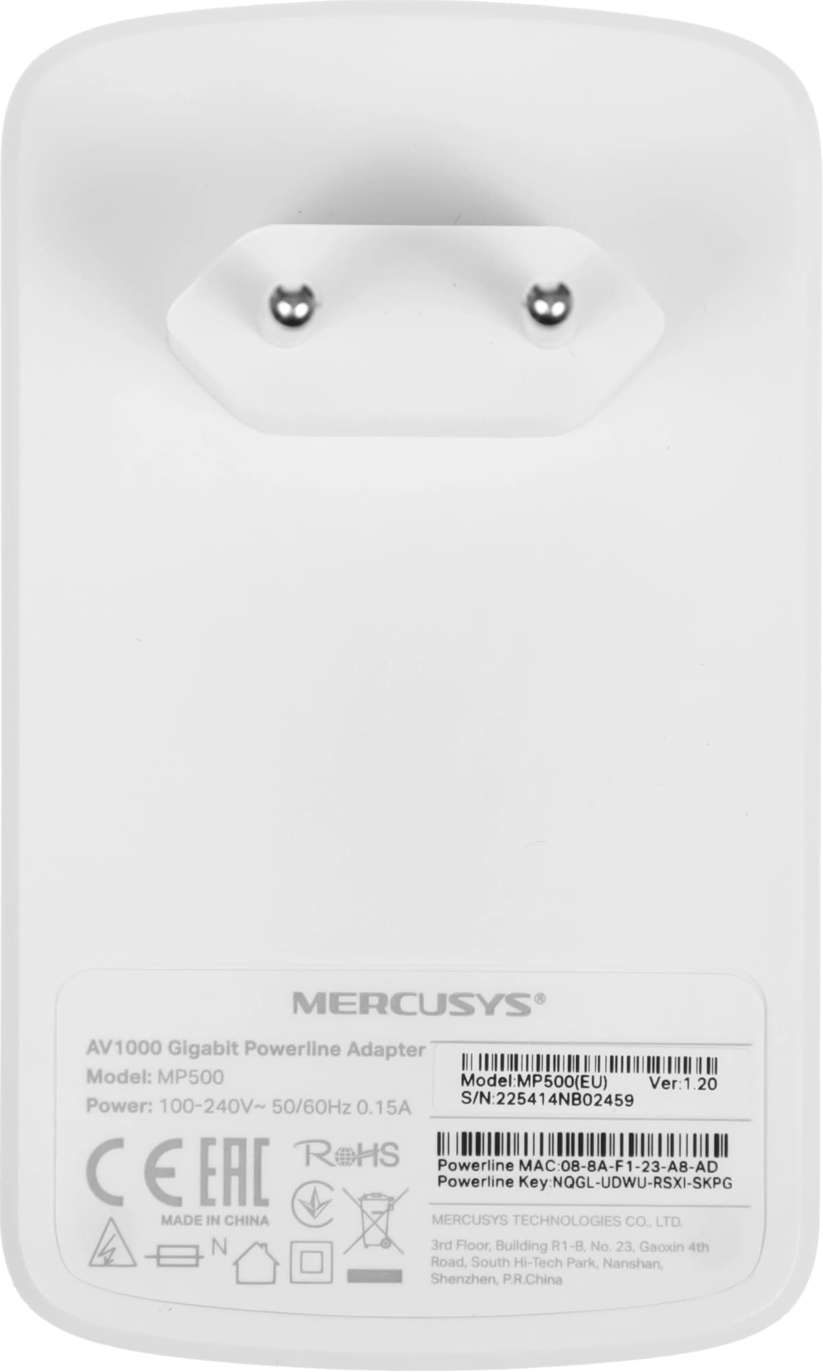 Сетевой адаптер HomePlug AV Mercusys MP500 KIT AV1000 Gigabit Ethernet (упак.:2шт) - фото 5