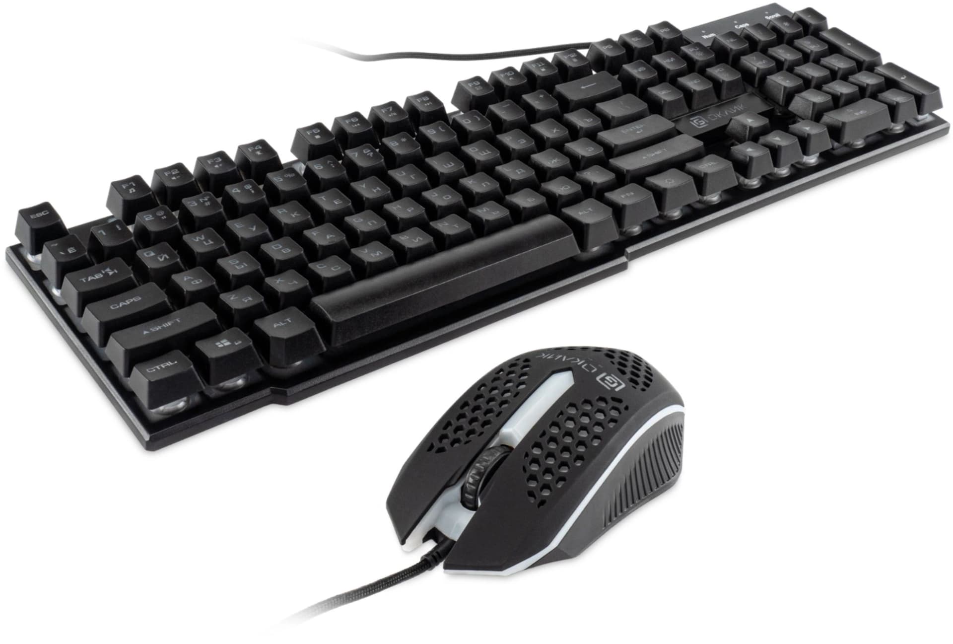 Клавиатура + мышь Оклик 400GMK клав:черный мышь:черный USB LED (1546779) - фото 5