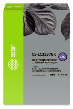 Картридж струйный Cactus CS-LC3237BK черный пигментный (65мл) для Brother HL-J6000DW/J6100DW с чипом - фото 2