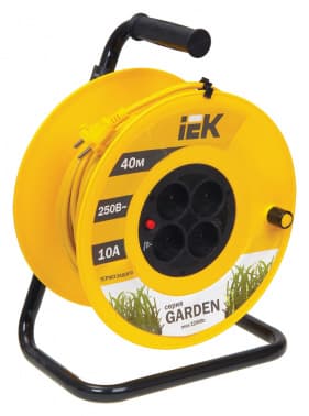 Удлинитель силовой IEK Garden (WKP23-10-04-40) 2x1.0кв.мм 4розет. 40м ПВС 10A катушка желтый - фото 2