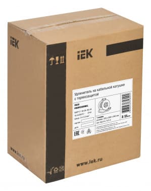 Удлинитель силовой IEK Professional (WKP17-16-04-30-44) 3x2.5кв.мм 4розет. 30м КГ 16A метал.катушка серый - фото 5