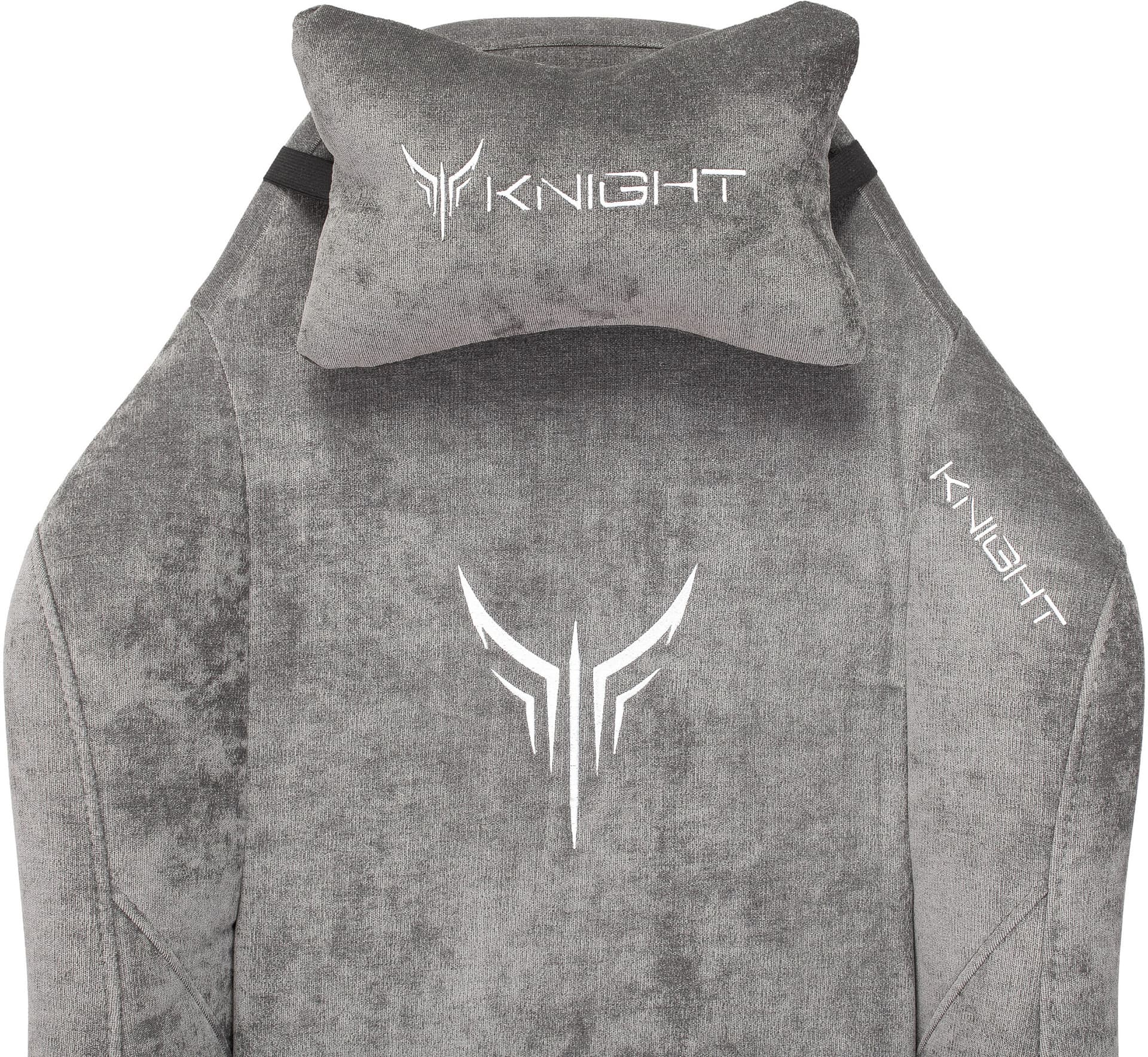 Кресло игровое Knight N1 Fabric серый Light-19 с подголов. крестов. металл - фото 3