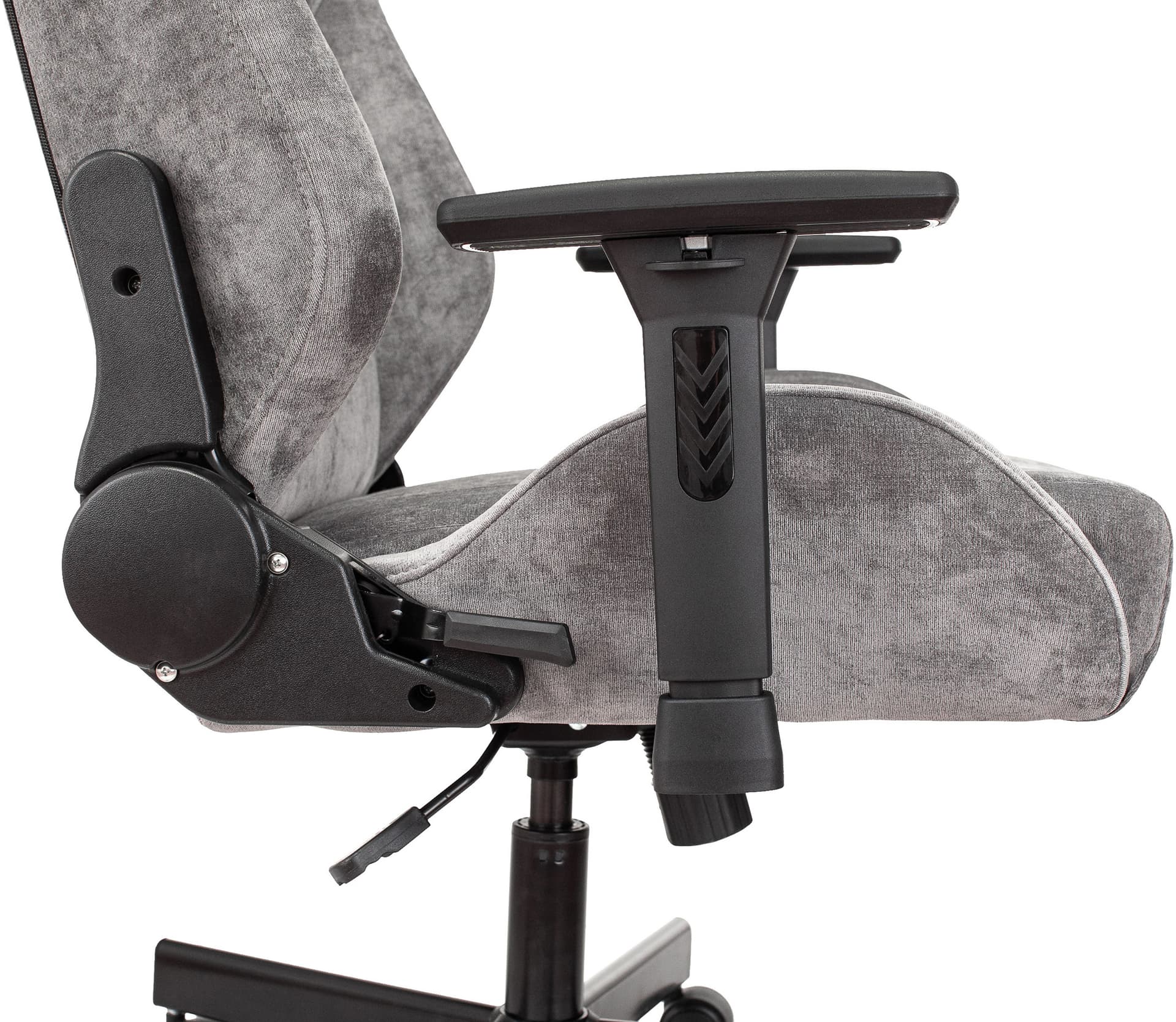 Кресло игровое Knight N1 Fabric серый Light-19 с подголов. крестов. металл - фото 5