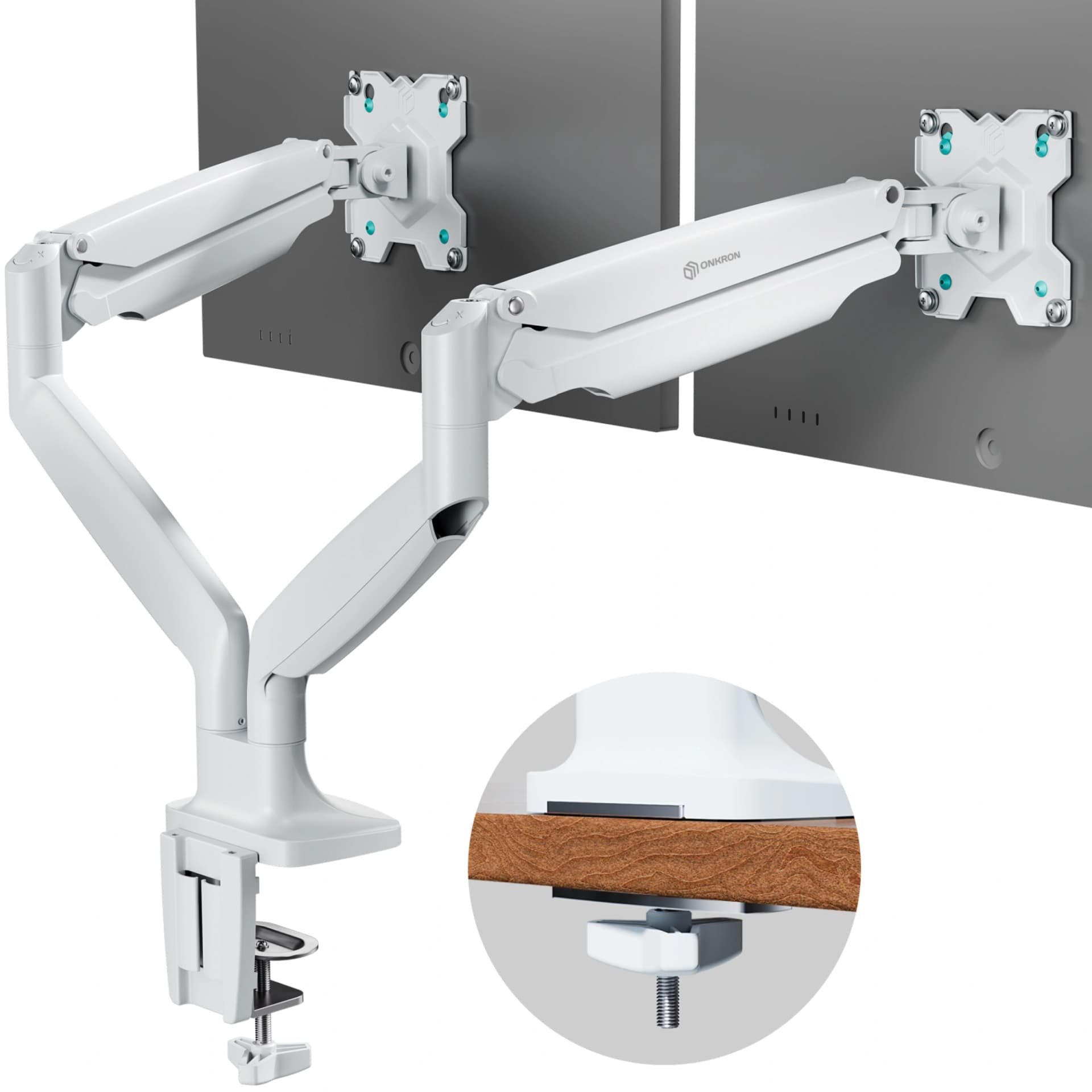 Кронштейн для мониторов Onkron G200 белый 13"-32" макс.18кг настольный поворот и наклон верт.перемещ. - фото 2