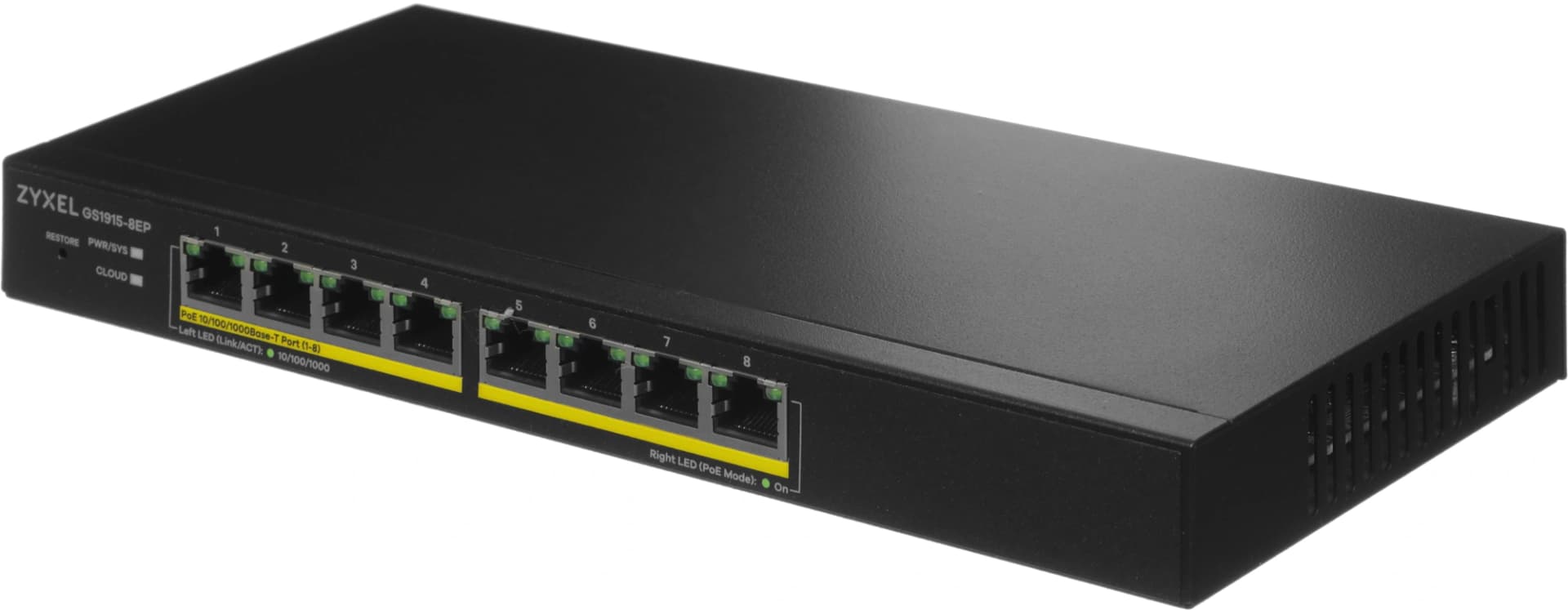 Коммутатор Zyxel GS1915-8EP-EU0101F (L2) 8x1Гбит/с 8PoE+ 60W управляемый - фото 2