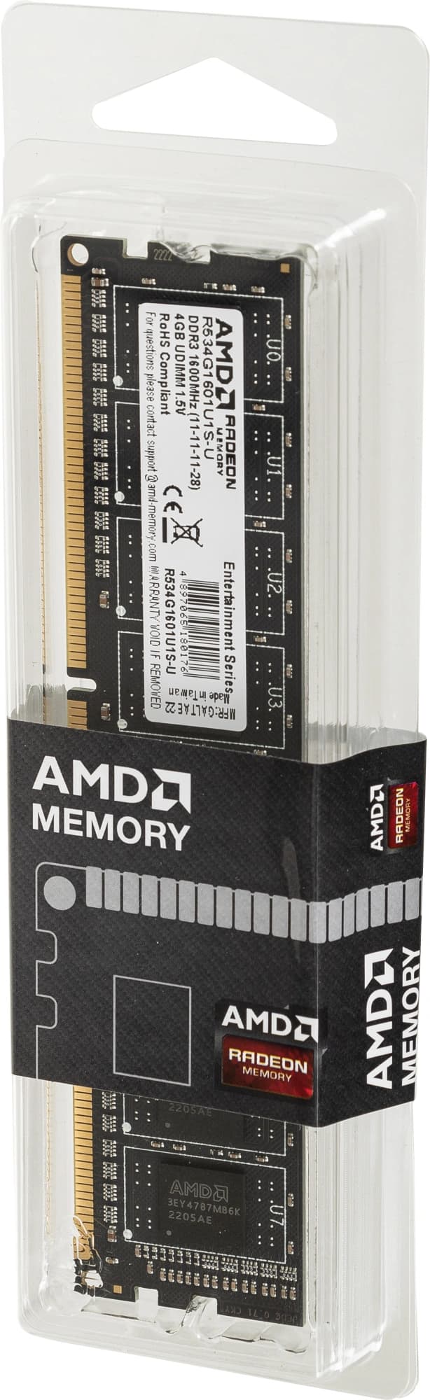 Память DDR3 4Gb 1600MHz AMD R534G1601U1S-U RTL PC3-12800 CL11 DIMM 240-pin 1.5В Ret - фото 2