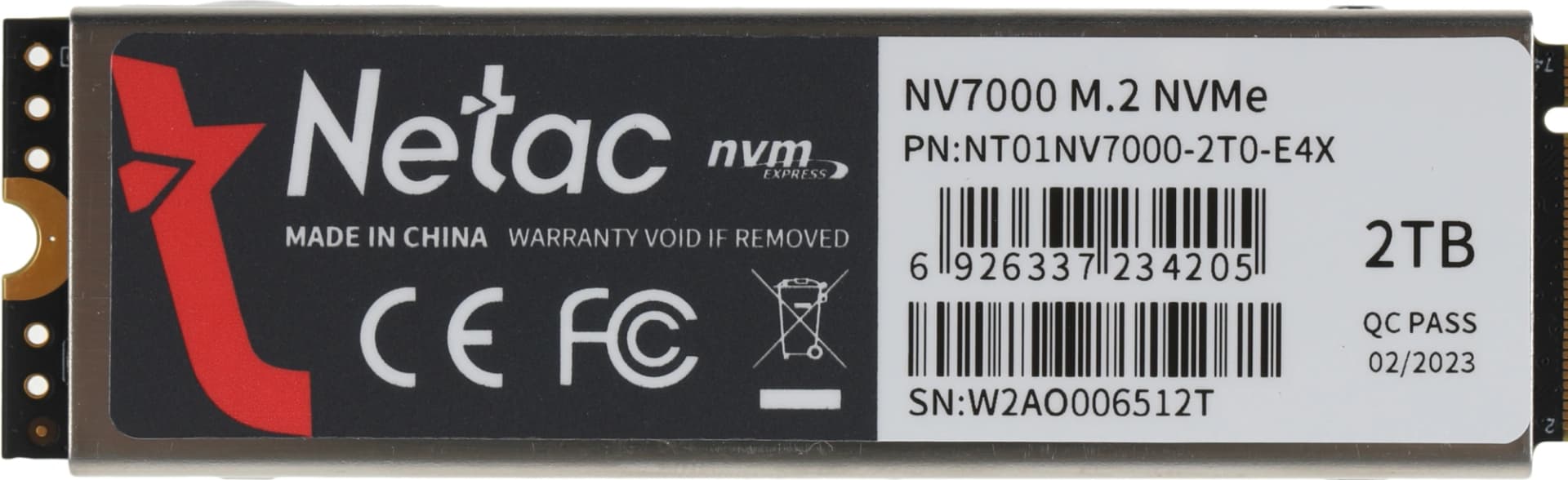 Накопитель SSD Netac PCIe 4.0 x4 2TB NT01NV7000-2T0-E4X NV7000 M.2 2280 - фото 3