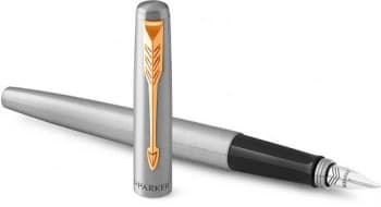 Набор ручек Parker Jotter Core FK691 (2093257) Stainless Steel GT сталь нержавеющая подар.кор. ручка перьевая, ручка шариковая сменный стержень 1стерж. стреловидный пиш. наконечник кругл. - фото 2