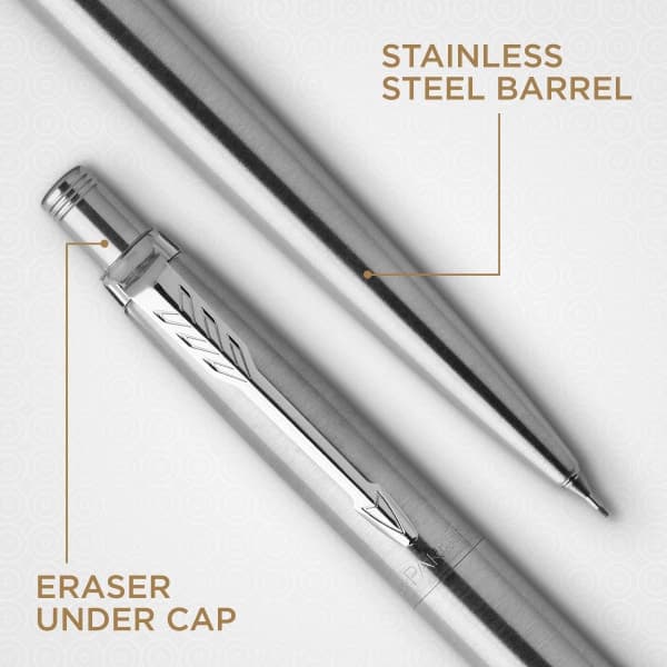 Набор ручек Parker Jotter Core KB61 (2093256) Stainless Steel CT подар.кор. ручка шариковая/карандаш механический 0.5 - фото 3
