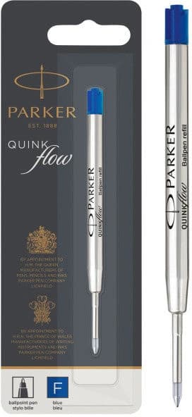 Стержень шариковый Parker QuinkFlow Z08 (1950368) F 0.8мм синие чернила блистер - фото 5