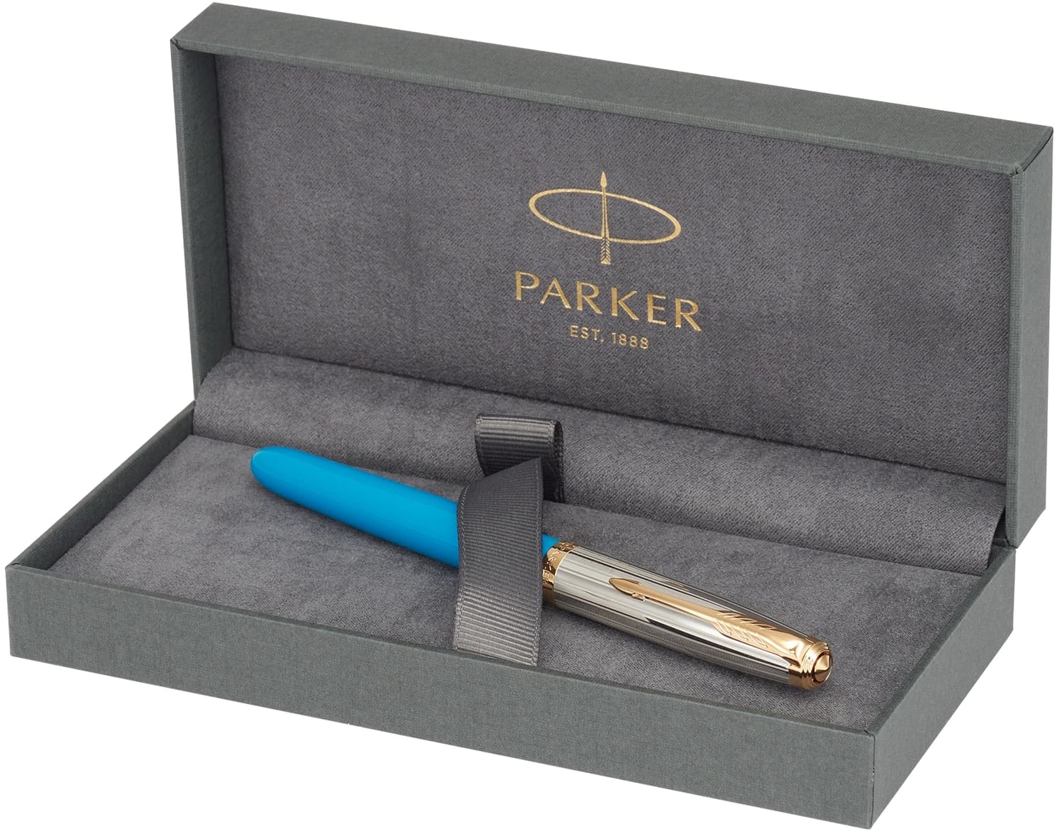 Ручка перьев. Parker 51 Premium (CW2169078) Turquoise GT F сталь нержавеющая подар.кор. - фото 4