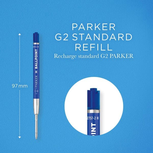 Стержень шариковый Parker QuinkFlow Basic Z09 (2166544) M 1мм синие чернила блистер (2шт) - фото 3