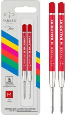 Стержень шариковый Parker QuinkFlow Basic Z09 (2166545) M 1мм красные чернила блистер (2шт) - фото 5