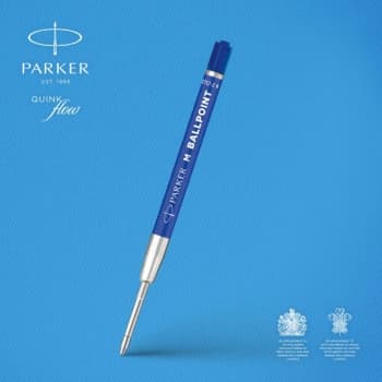 Стержень шариковый Parker QuinkFlow Basic Z09 (2166550) M 1мм синие чернила без упак. - фото 2