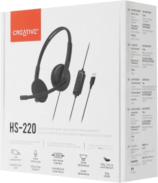 Наушники с микрофоном Creative HS-220 черный 2.4м накладные USB оголовье (51EF1070AA000) - фото 2