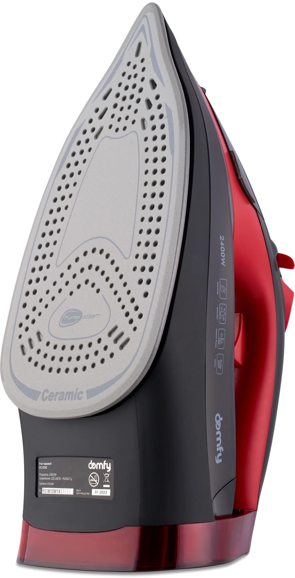 Утюг Domfy DSC-EI502 2400Вт черный/красный - фото 3