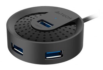 Разветвитель USB 3.0 A4Tech HUB-30C 4порт. черный - фото 2