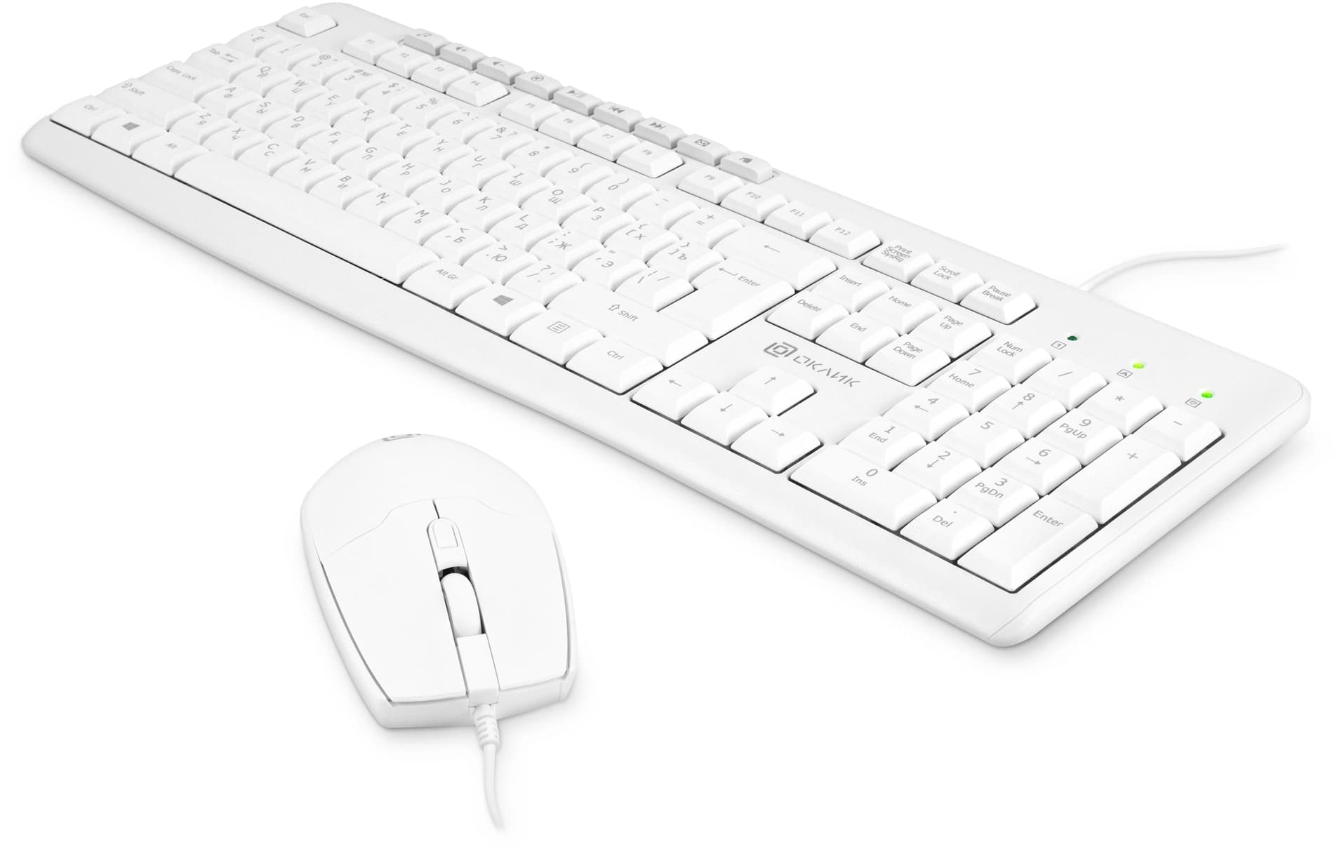 Клавиатура + мышь Оклик S650 клав:белый мышь:белый USB Multimedia (1875257) - фото 4