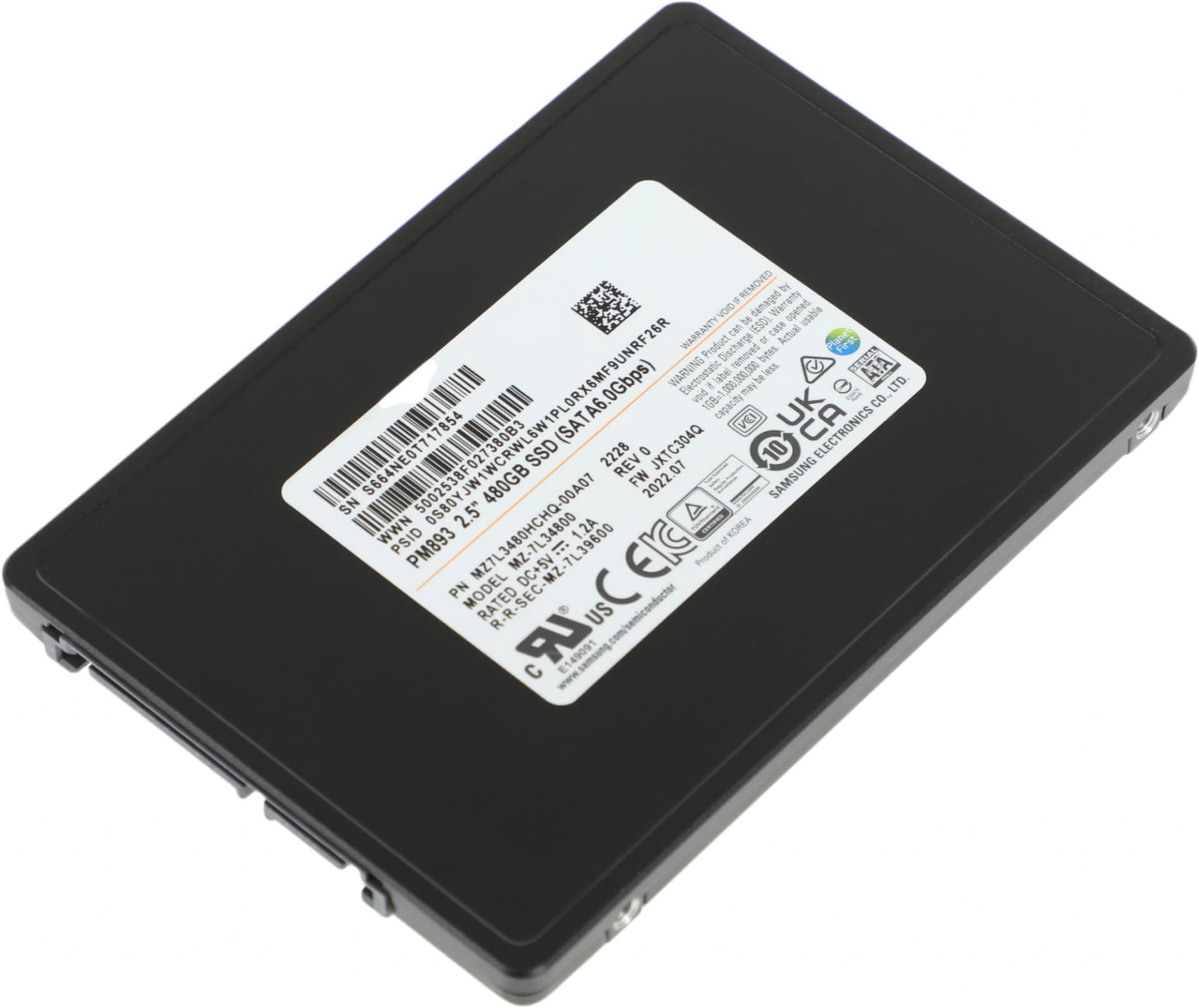 Накопитель SSD Samsung SATA-III 480GB MZ7L3480HCHQ-00A07 PM893 2.5" 1 DWPD OEM - фото 4