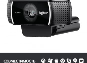 Камера Web Logitech Pro Stream C922 черный 3Mpix (1920x1080) USB2.0 с микрофоном (960-001089) - фото 5