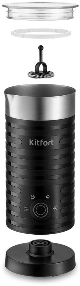 Капучинатор Kitfort КТ-7110 стационар. 550мл черный/серебристый - фото 5