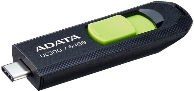 Флеш Диск A-Data 64Gb Type-C UC300 ACHO-UC300-64G-RBK/GN USB3.2 черный/зеленый - фото 3
