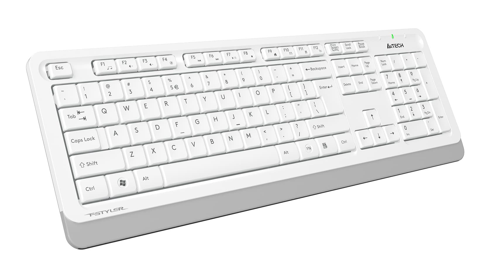 Клавиатура + мышь A4Tech Fstyler FG1010S клав:белый/серый мышь:белый/серый USB беспроводная Multimedia (FG1010S WHITE) - фото 3