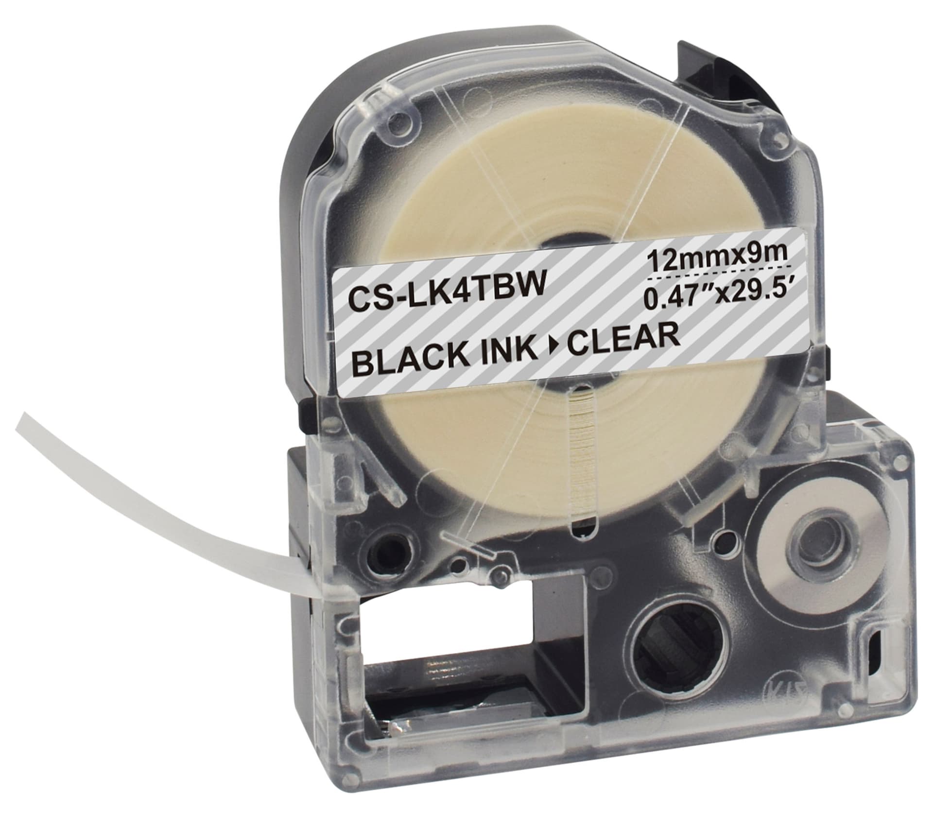 Картридж ленточный Cactus CS-LK4TBW LK-4TBW черный на прозрачном 12x9 для Epson LW300/LW400/LW700/LW600P/LW1000P/K400/Z700/Z900 - фото 3