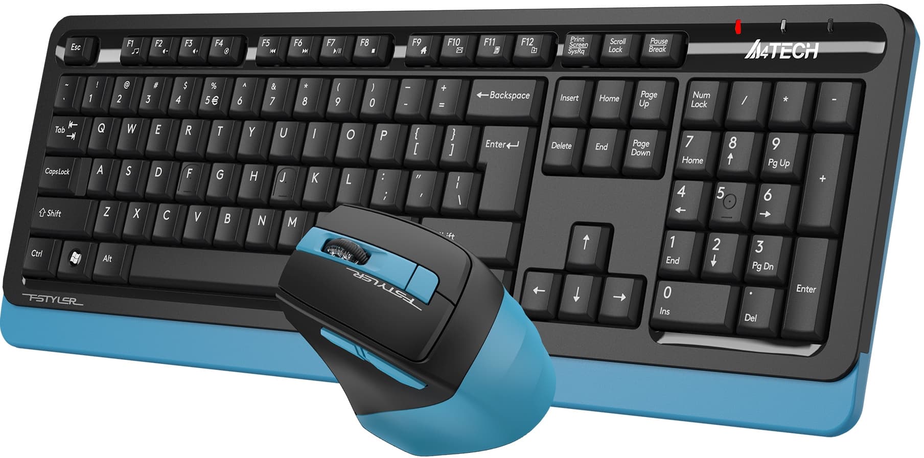 Клавиатура + мышь A4Tech Fstyler FG1035 клав:черный/синий мышь:черный/синий USB беспроводная Multimedia (FG1035 NAVY BLUE) - фото 3