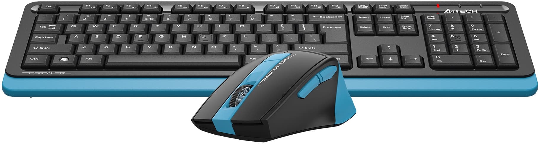 Клавиатура + мышь A4Tech Fstyler FG1035 клав:черный/синий мышь:черный/синий USB беспроводная Multimedia (FG1035 NAVY BLUE) - фото 4