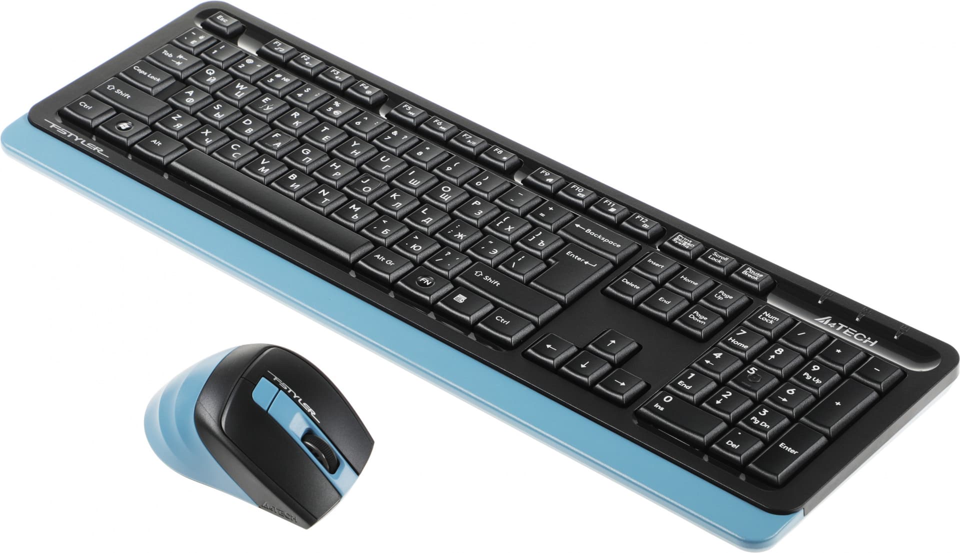 Клавиатура + мышь A4Tech Fstyler FG1035 клав:черный/синий мышь:черный/синий USB беспроводная Multimedia (FG1035 NAVY BLUE) - фото 5
