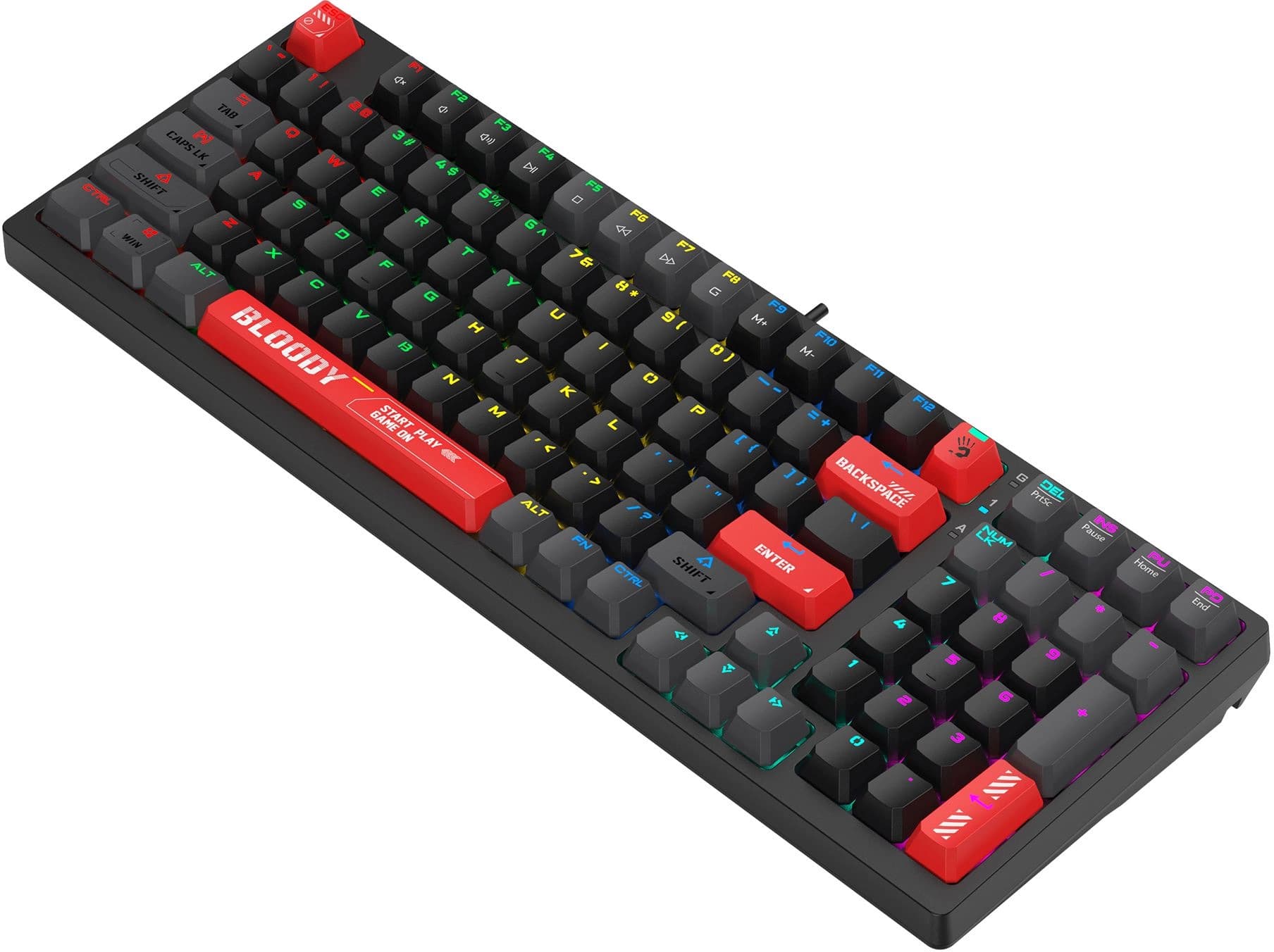Клавиатура A4Tech S98 механическая красный/красный USB for gamer LED (S98 RED) кабель 1.8м - фото 5