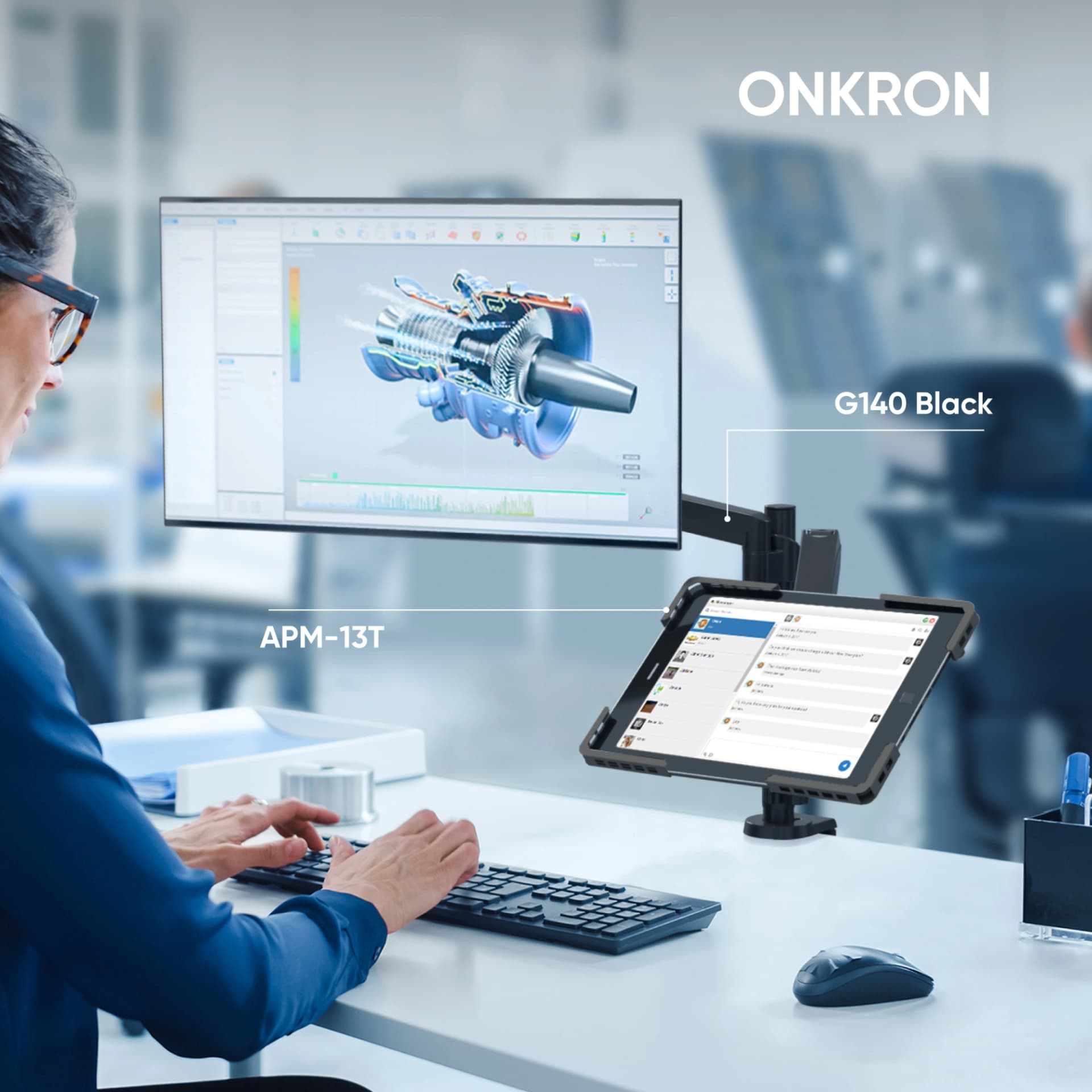 Подставка Onkron для планшетных компьютеров APM-13T черный - фото 2