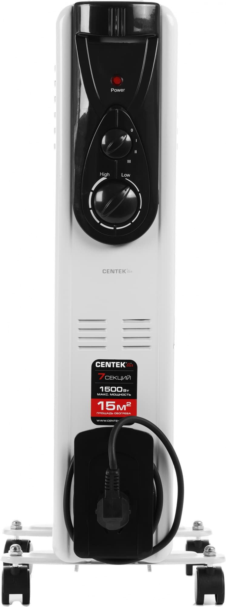 Радиатор масляный Centek CT-6200 1500Вт белый - фото 2