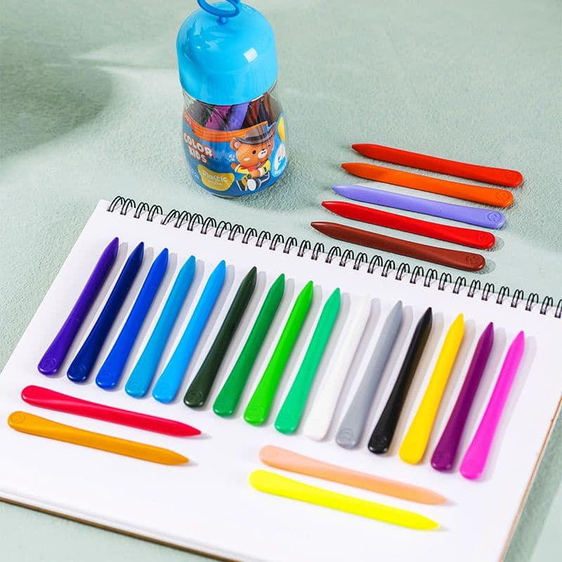 Мелки пластик. Deli EC222-24 Color Kids трехгр. 24цв. (24шт) пласт.туб. гол. - фото 3