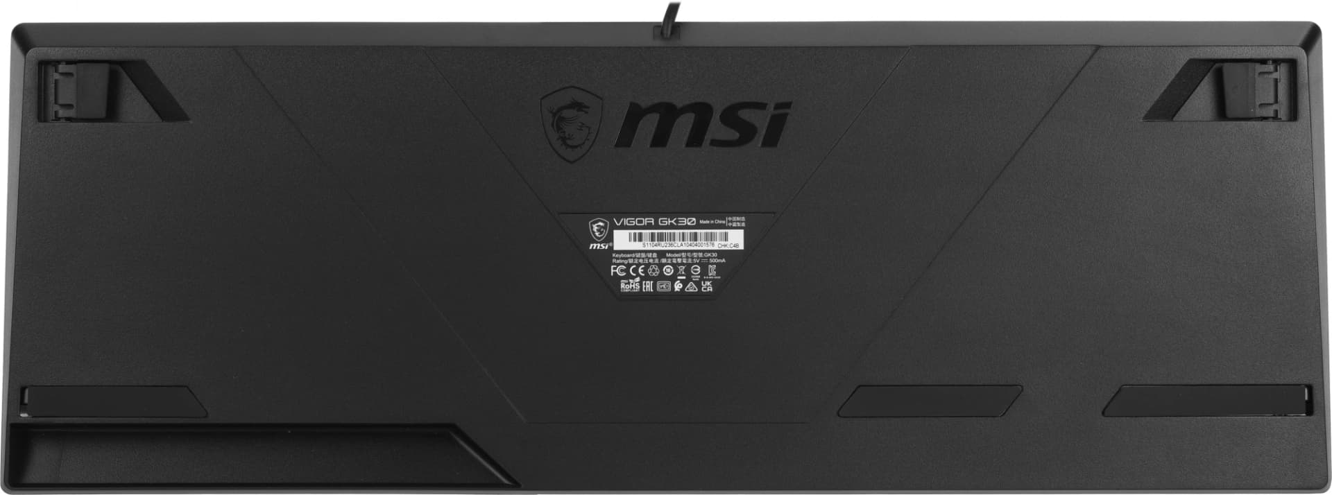 Клавиатура MSI GK30 RU черный USB Multimedia for gamer LED (подставка для запястий) (S11-04RU236-CLA) кабель 1.8м - фото 2