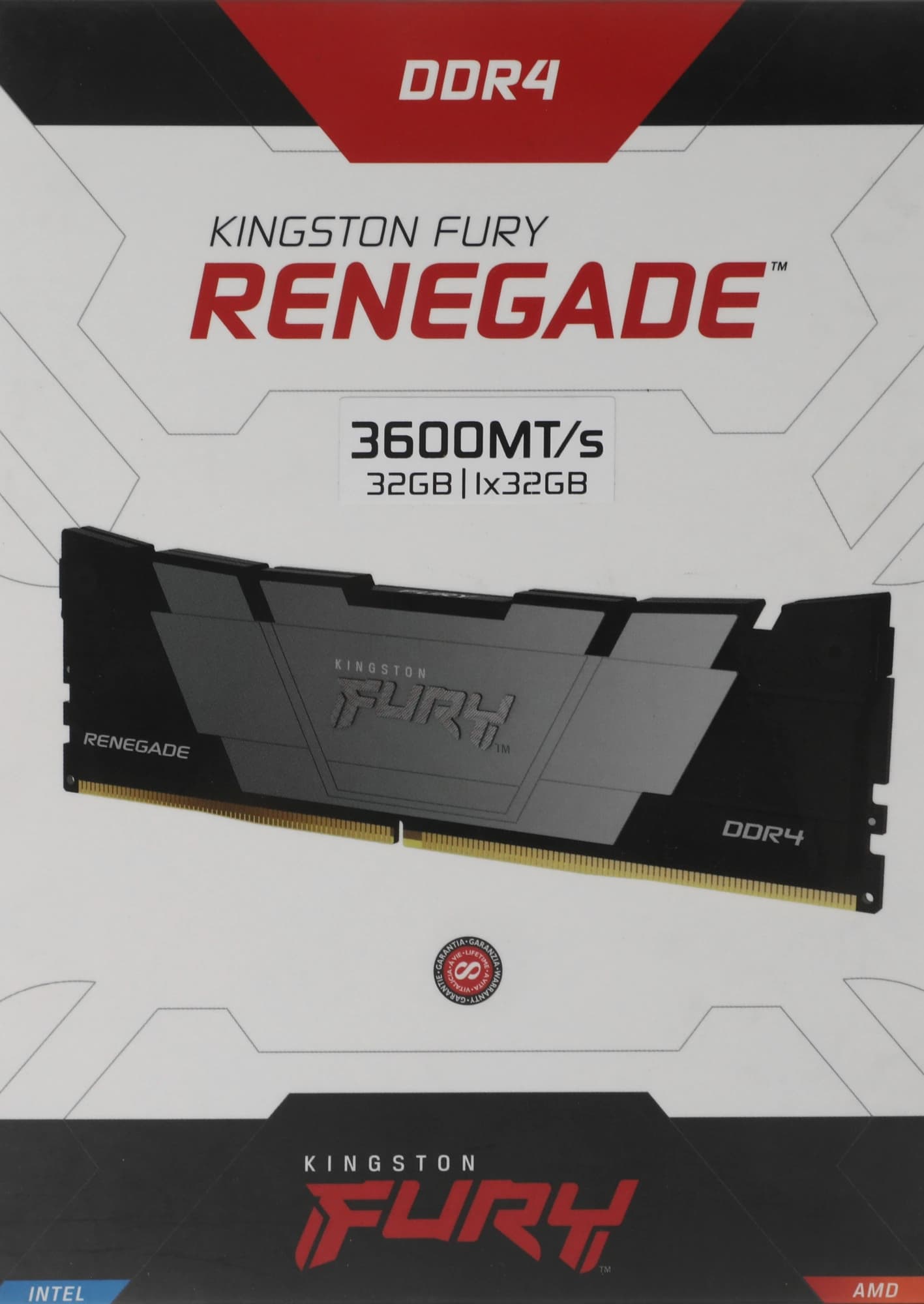 Память DDR4 32GB 3600MHz Kingston KF436C18RB2/32 Fury Beast RTL Gaming PC4-28800 CL18 DIMM 288-pin 1.35В single rank с радиатором Ret - фото 4
