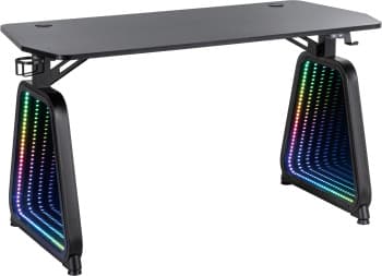 Стол игровой Cactus CS-GMD-BK-RGB столешница МДФ черный каркас черный 136x60x75см - фото 2