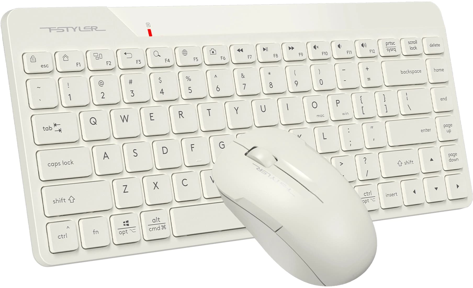 Клавиатура + мышь A4Tech Fstyler FG2200 Air2 клав:бежевый мышь:бежевый USB беспроводная slim (FG2200 AIR2 BEIGE) - фото 3