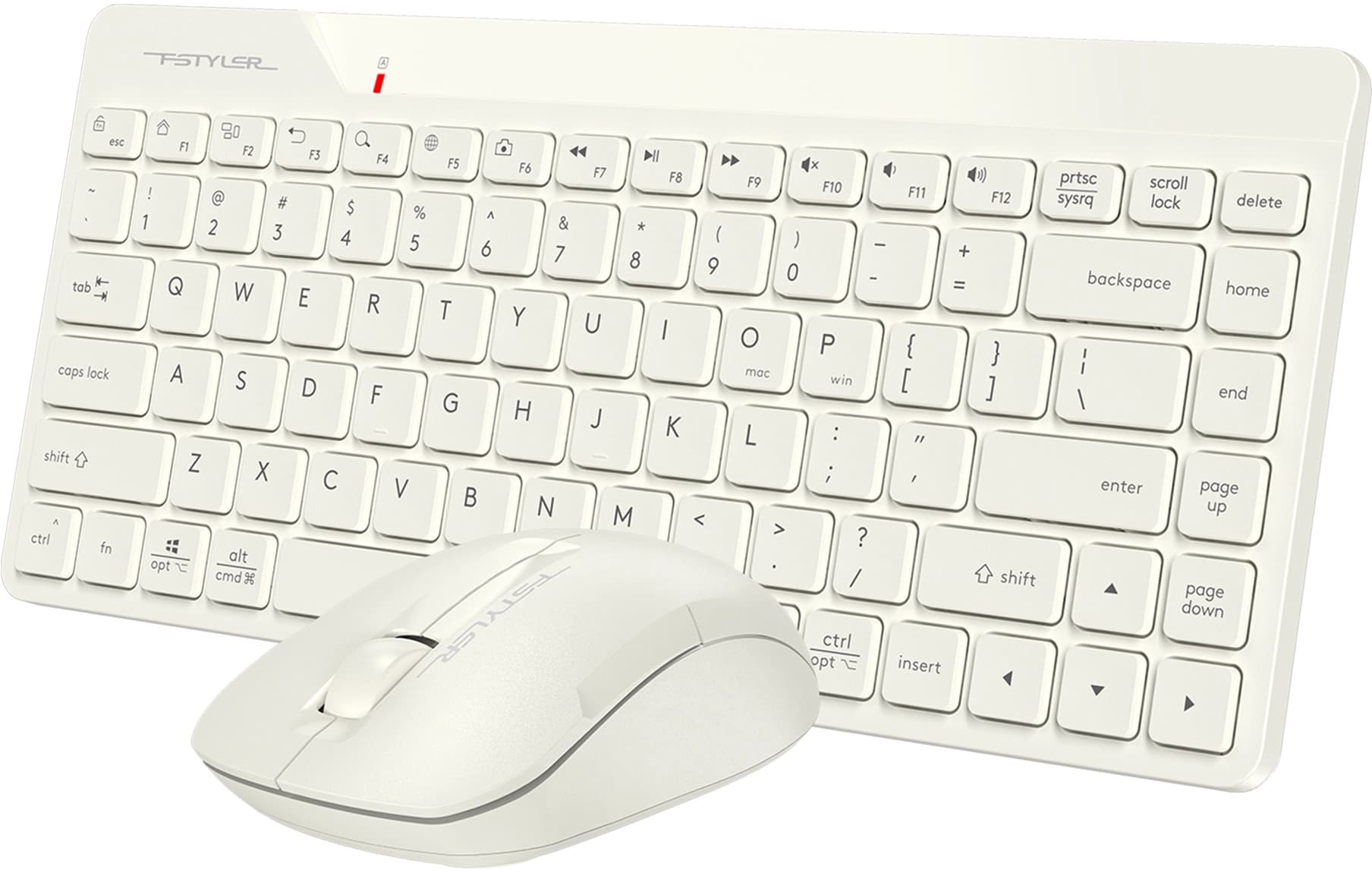 Клавиатура + мышь A4Tech Fstyler FG2200 Air2 клав:бежевый мышь:бежевый USB беспроводная slim (FG2200 AIR2 BEIGE) - фото 4