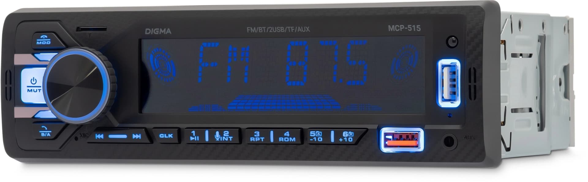 Автомагнитола Digma MCP-515 1DIN 4x45Вт v5.0 USB 2.0 AUX 4 ПДУ - фото 5
