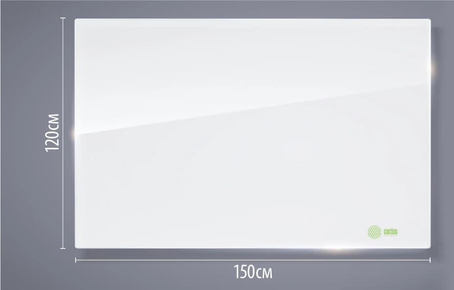 Доска стеклянная Cactus CS-GBD-120X150-UWT-TM Сквозное крепление стекло ультра белый 120x150см стекло крепления - фото 3