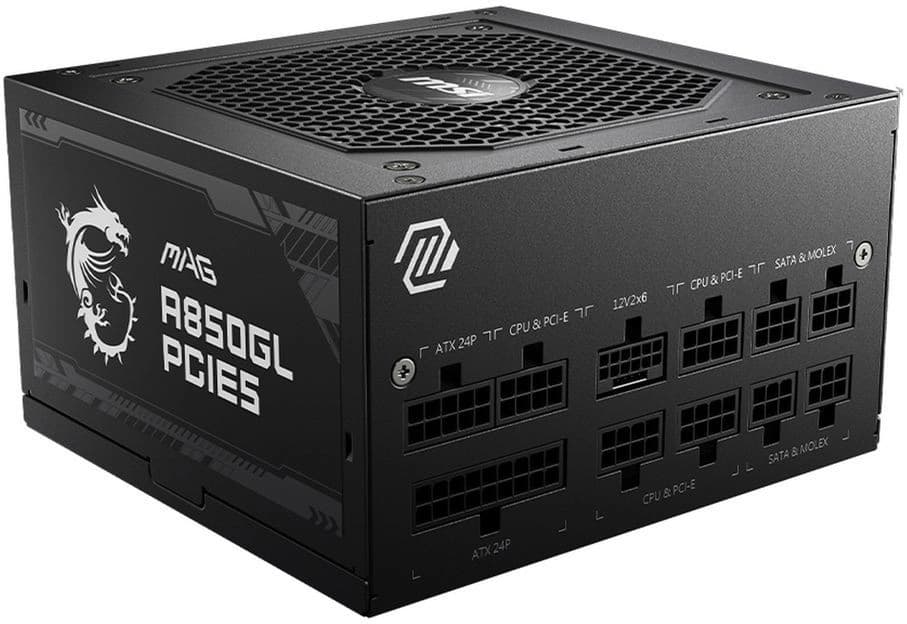 Блок питания MSI ATX 850W MAG A850GL PCIE5 80+ gold (20+4pin) APFC 120mm fan 8xSATA Cab Manag RTL - фото 4