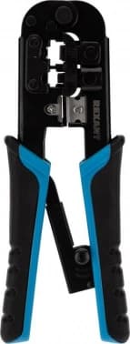 Инструмент обжимной Rexant HT-568R 12-3432-1 для RJ-45/RJ-12/RJ-11 (упак:1шт) черный/синий - фото 2