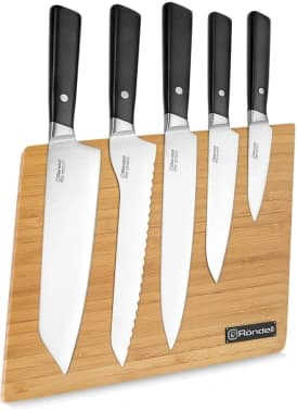 Набор ножей кухон. Rondell Spata RD-1132 компл.:6предм. с подставкой черный подар.коробка - фото 2